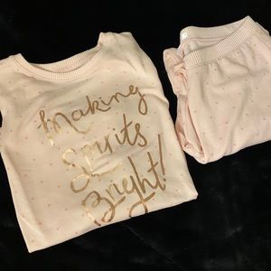 NWT Lauren Conrad Christmas PJ Set Pink Size S ✨